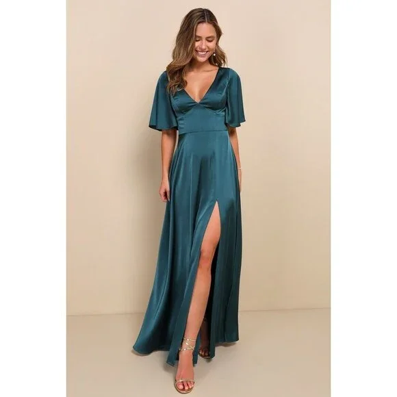 maxi dress fancy Lissandra Blue Formal Maxi Dress - US 4